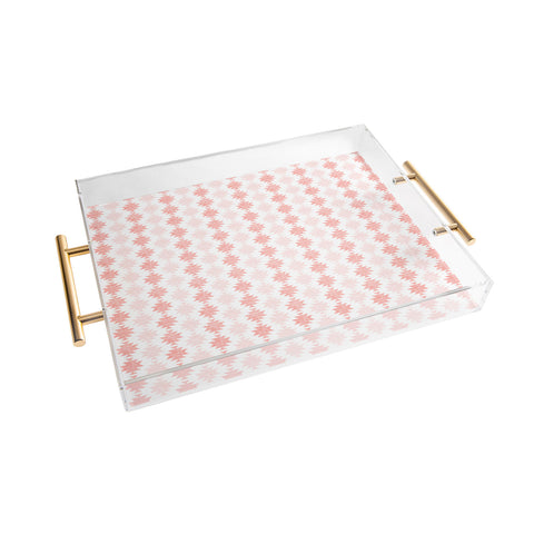 Little Arrow Design Co Woven Aztec in Coral Acrylic Tray