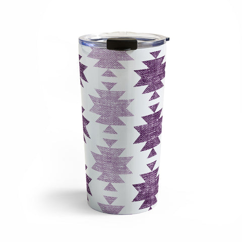 Little Arrow Design Co Woven Aztec in Eggplant Travel Mug