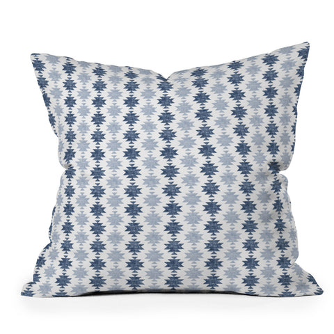 Little Arrow Design Co Woven Aztec in Navy Outdoor Throw Pillow