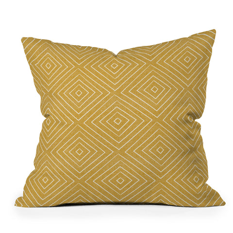 Little Arrow Design Co woven diamonds gold Outdoor Throw Pillow