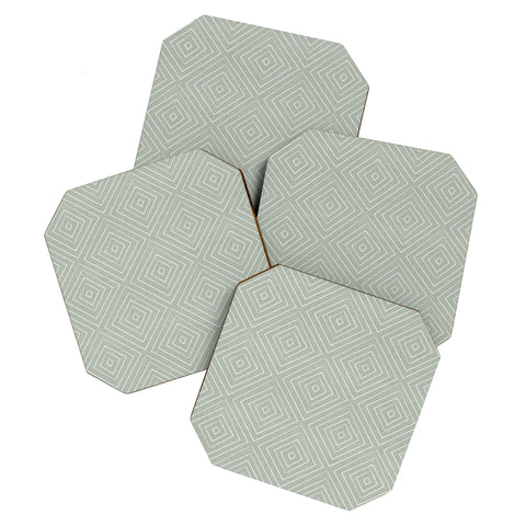 Little Arrow Design Co woven diamonds sage Coaster Set