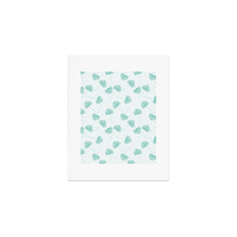 Little Arrow Design Co Woven Fan Palm in Teal Art Print