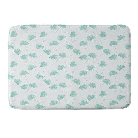 Little Arrow Design Co Woven Fan Palm in Teal Memory Foam Bath Mat