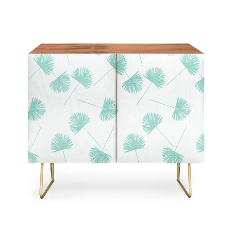 Little Arrow Design Co Woven Fan Palm in Teal Credenza
