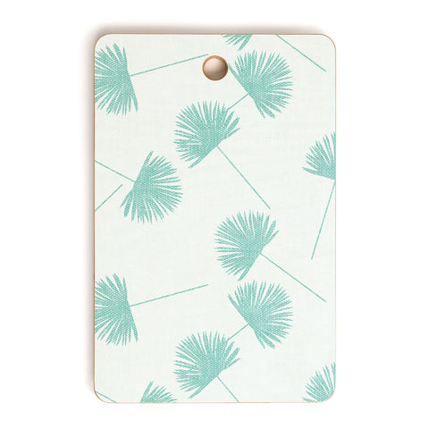 Little Arrow Design Co Woven Fan Palm in Teal Cutting Board Rectangle