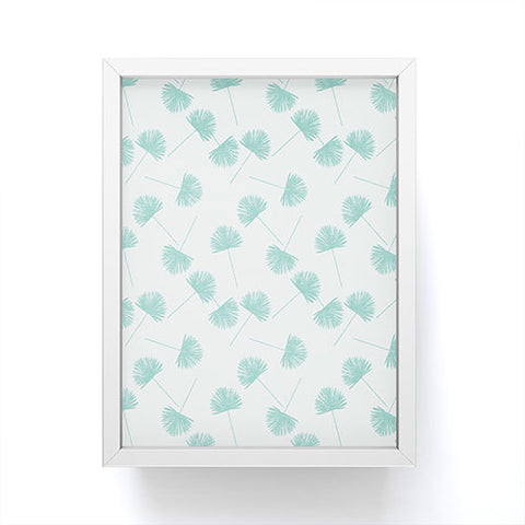 Little Arrow Design Co Woven Fan Palm in Teal Framed Mini Art Print