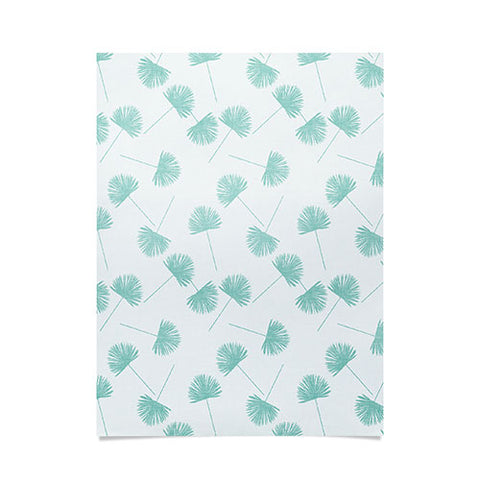 Little Arrow Design Co Woven Fan Palm in Teal Poster