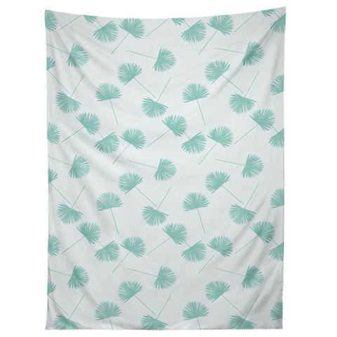 Little Arrow Design Co Woven Fan Palm in Teal Tapestry