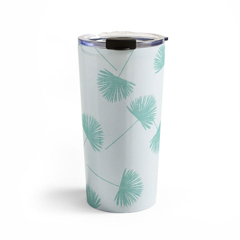 Little Arrow Design Co Woven Fan Palm in Teal Travel Mug