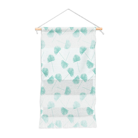 Little Arrow Design Co Woven Fan Palm in Teal Wall Hanging Portrait