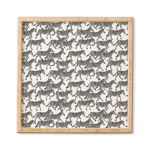 Little Arrow Design Co zebras black and white Framed Wall Art