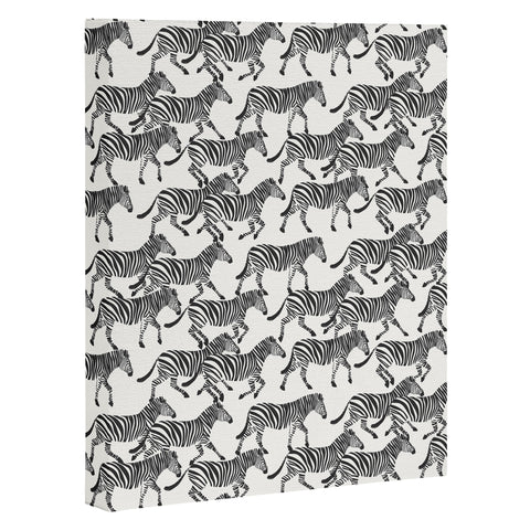 Little Arrow Design Co zebras black and white Art Canvas