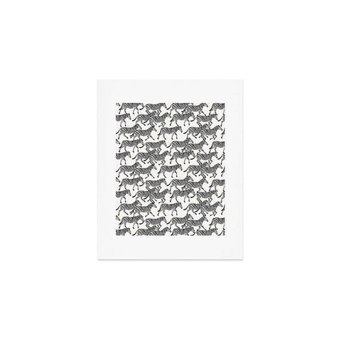 Little Arrow Design Co zebras black and white Art Print