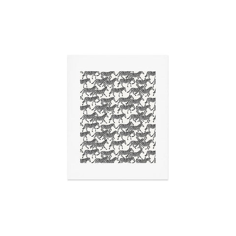 Little Arrow Design Co zebras black and white Art Print