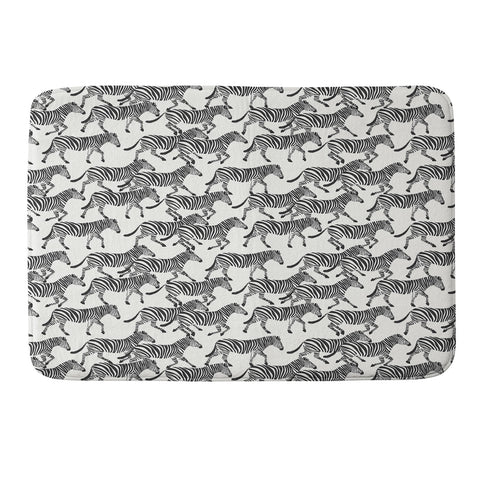 Little Arrow Design Co zebras black and white Memory Foam Bath Mat