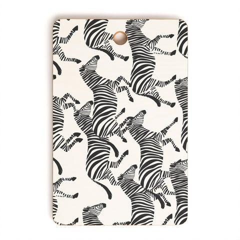 Little Arrow Design Co zebras black and white Cutting Board Rectangle