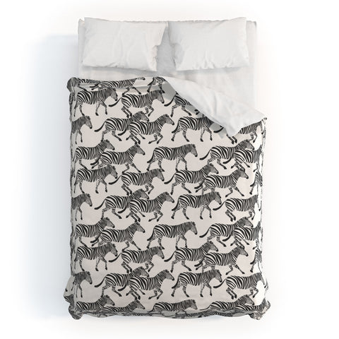 Little Arrow Design Co zebras black and white Duvet Cover