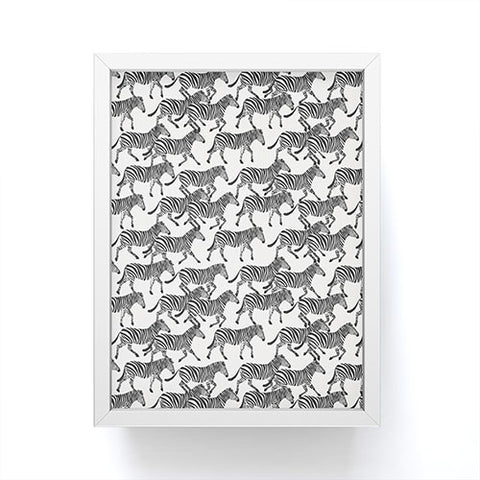 Little Arrow Design Co zebras black and white Framed Mini Art Print