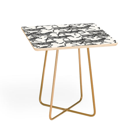 Little Arrow Design Co zebras black and white Side Table