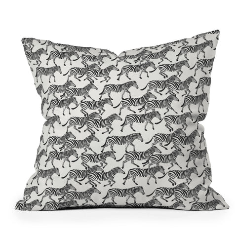 Little Arrow Design Co zebras black and white Throw Pillow