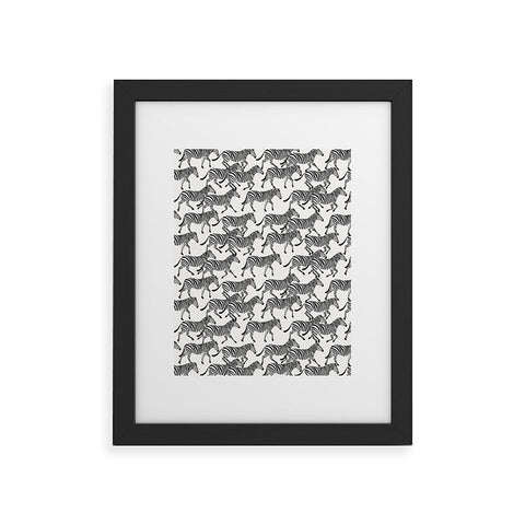 Little Arrow Design Co zebras black and white Framed Art Print