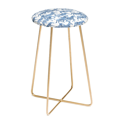 Little Arrow Design Co zebras in blue Counter Stool
