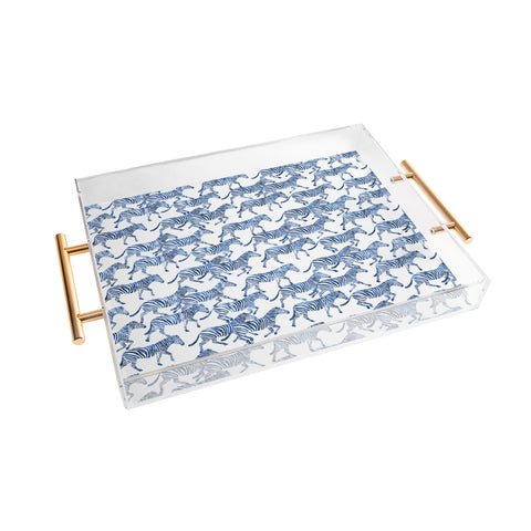 Little Arrow Design Co zebras in blue Acrylic Tray