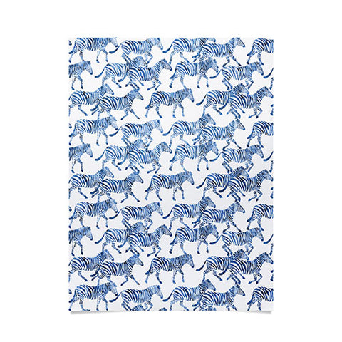 Little Arrow Design Co zebras in blue Poster