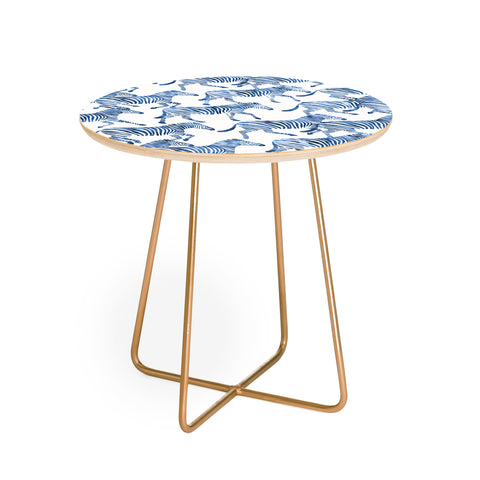 Little Arrow Design Co zebras in blue Round Side Table