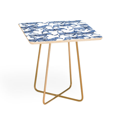 Little Arrow Design Co zebras in blue Side Table