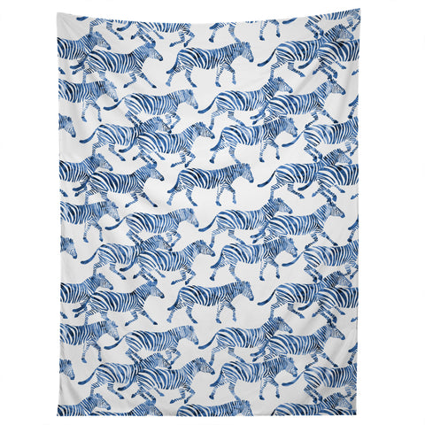 Little Arrow Design Co zebras in blue Tapestry