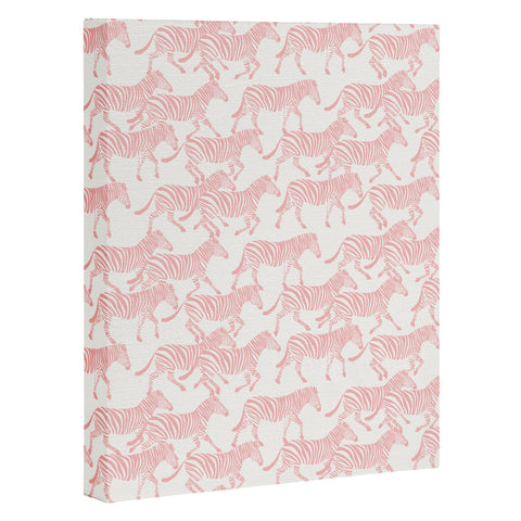Little Arrow Design Co zebras in pink Art Canvas