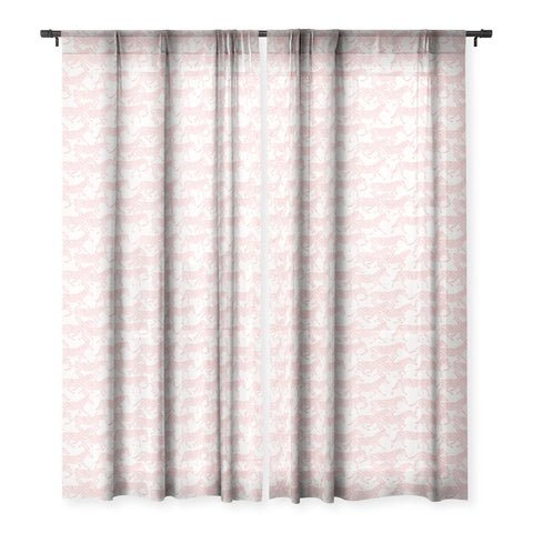 Little Arrow Design Co zebras in pink Sheer Non Repeat