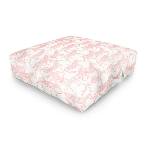 Little Arrow Design Co zebras in pink Outdoor Floor Cushion