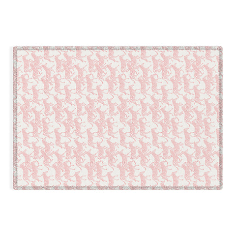 Little Arrow Design Co zebras in pink Outdoor Rug