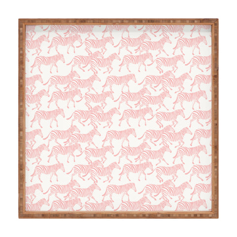 Little Arrow Design Co zebras in pink Square Tray