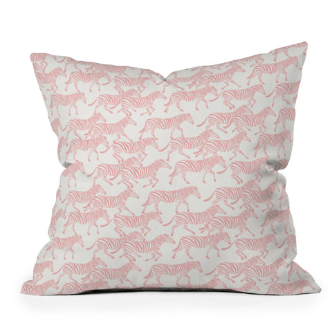 Little Arrow Design Co zebras in pink Outdoor Throw Pillow