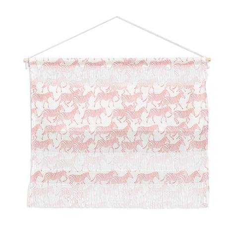 Little Arrow Design Co zebras in pink Wall Hanging Landscape