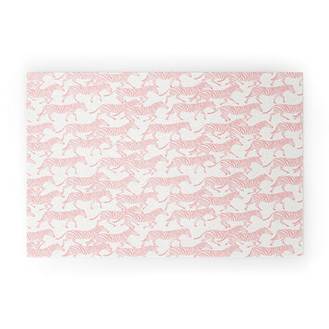 Little Arrow Design Co zebras in pink Welcome Mat