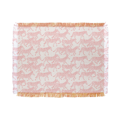 Little Arrow Design Co zebras in pink Throw Blanket