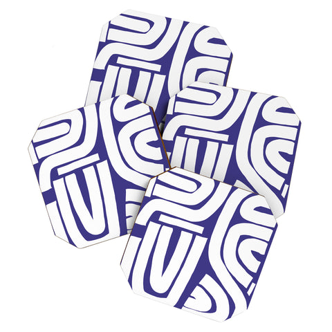 Little Dean Abstract stripe mosaic Coaster Set