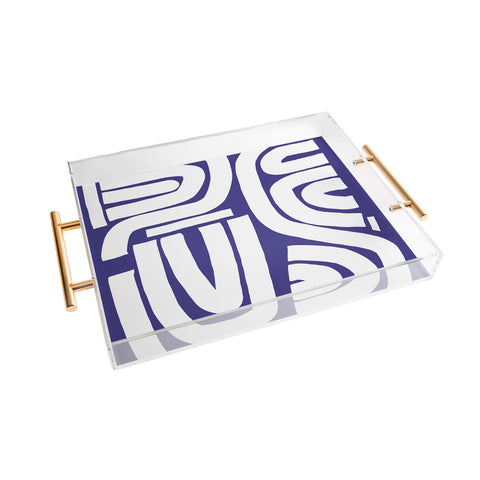 Little Dean Abstract stripe mosaic Acrylic Tray