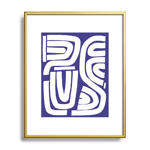 Little Dean Abstract stripe mosaic Metal Framed Art Print