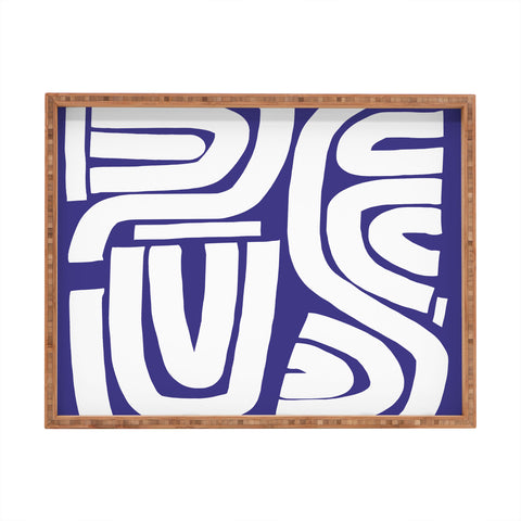 Little Dean Abstract stripe mosaic Rectangular Tray