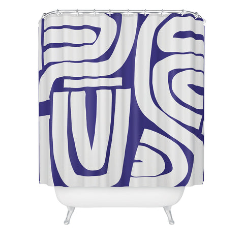 Little Dean Abstract stripe mosaic Shower Curtain