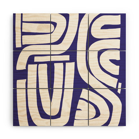 Little Dean Abstract stripe mosaic Wood Wall Mural