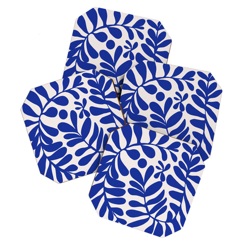 Little Dean Blue foliage Coaster Set