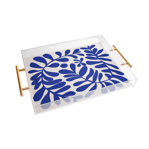 Little Dean Blue foliage Acrylic Tray
