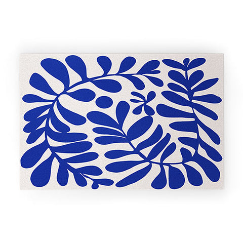 Little Dean Blue foliage Welcome Mat
