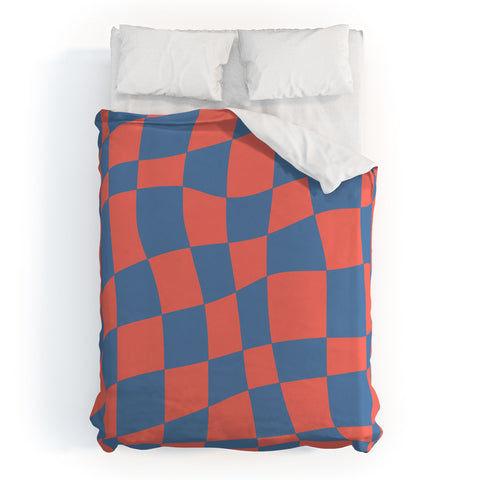 Little Dean Checkered pink and blue Duvet Cover